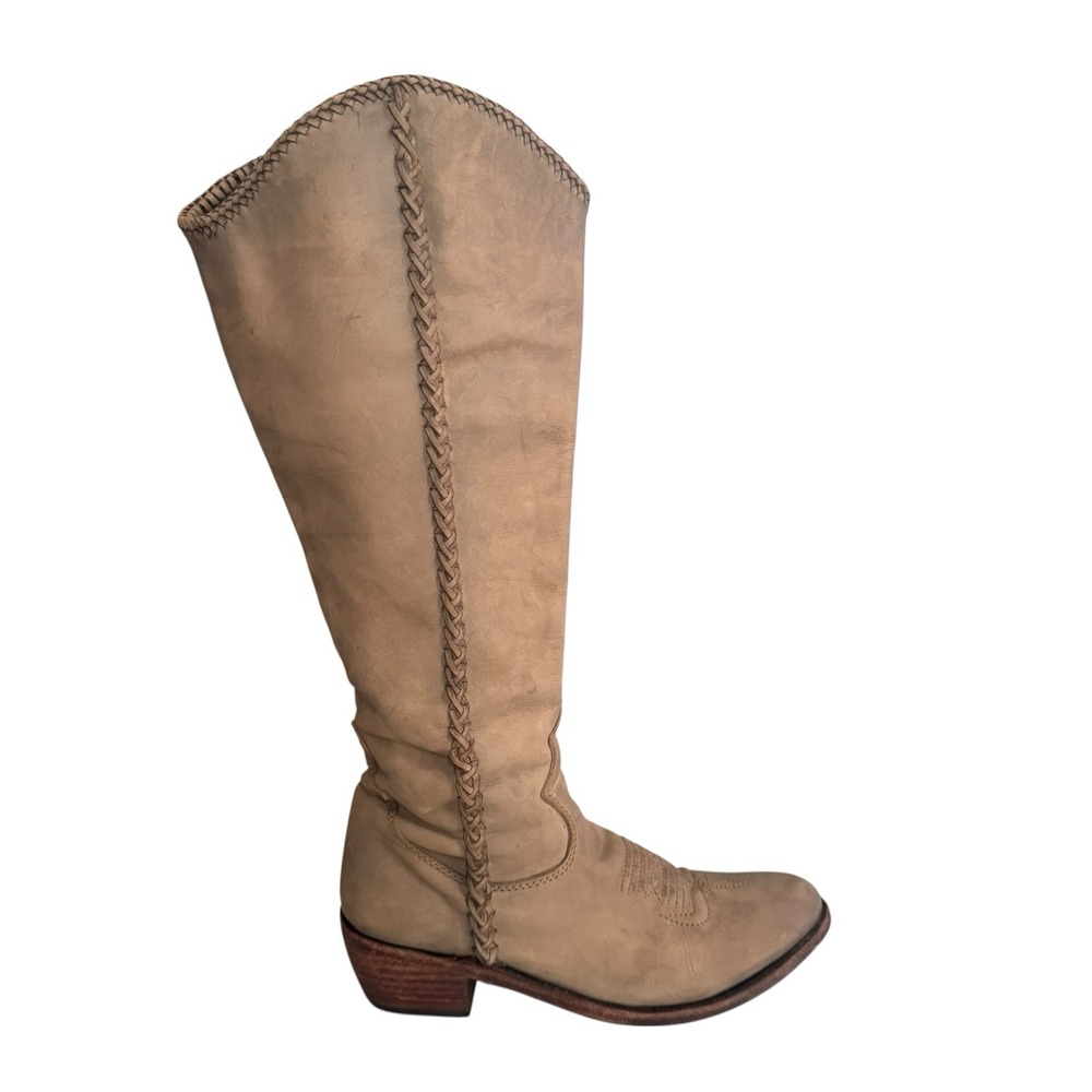Liberty Black Vegas Taupe Braided Boot (Style LB711173) Vintage Women's 6.5